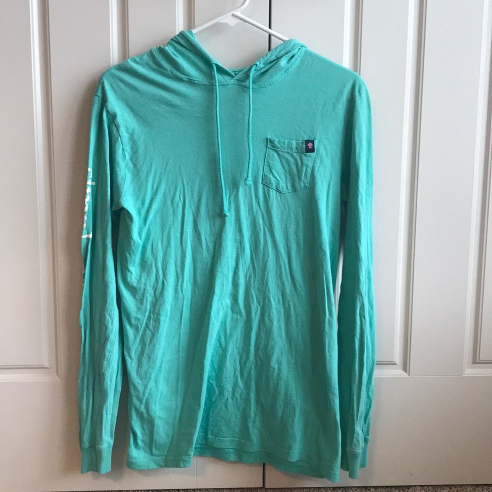 SIMPLY SOUTHERN teal long sleeve tee with hood